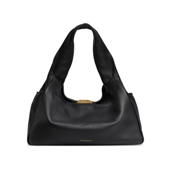 Donna Karan NY Amagansett pebbled leather XL shoulder tote bag + Dust bag BLACK - Picture 1 of 8